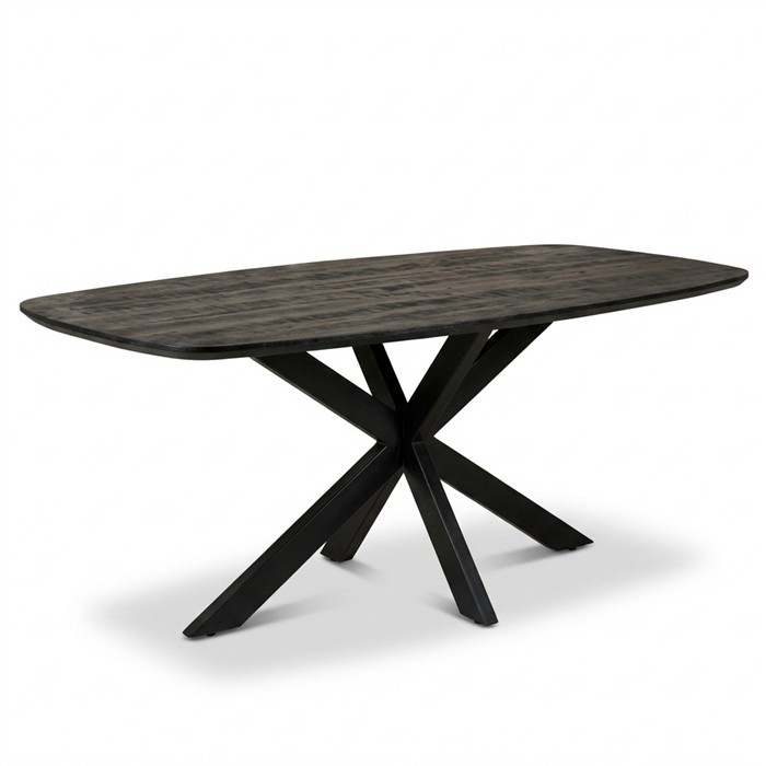 Eettafel Deens ovaal zwart 240 cm
