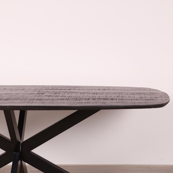 Deens zwart eettafel 160 cm.