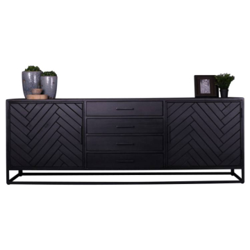 Dressoir visgraat zwart 210cm