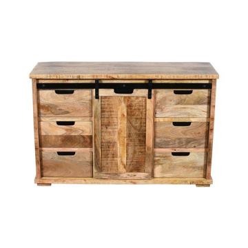 Dressoir mangohout met schuifdeur 130 cm.