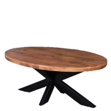 Salontafel ovaal mangohout 120 cm.