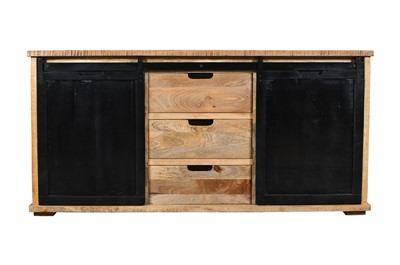 Dressoir schuifdeuren zwart 175 cm