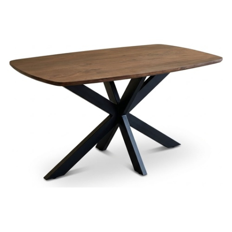 Eettafel Deens ovaal walnoot 140 cm - schuin vooraanzicht