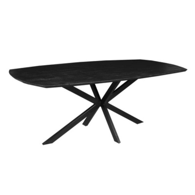 Eettafel Deens ovaal zwart 160 cm.