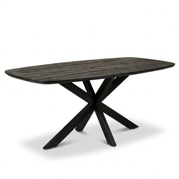 Eettafel Deens ovaal zwart 200 cm.