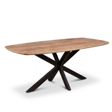 Eettafel Deens ovaal 220 cm gemaakt van mangohout.