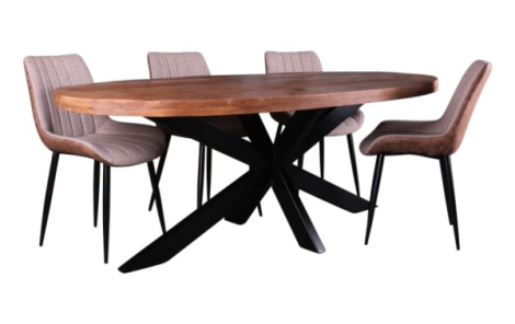 Eettafel mangohout ovaal 160 cm.