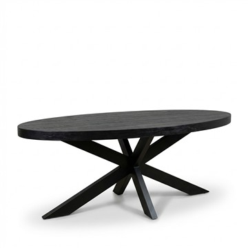 Eettafel ovaal zwart 220 cm.