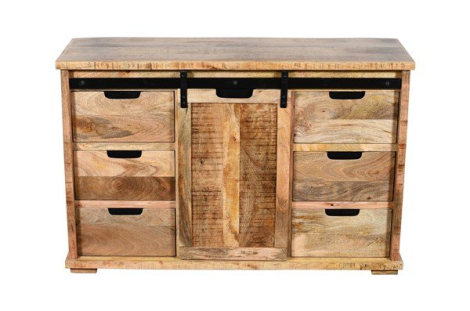 Dressoir mangohout met schuifdeur 130 cm.