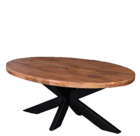 Salontafel ovaal mangohout 120 cm.