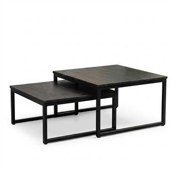 Salontafel set van twee zwart