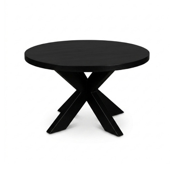 Industriële salontafel mangohout zwart.