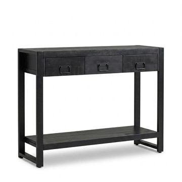 Sidetable zwart mangohout Britt 120 cm.