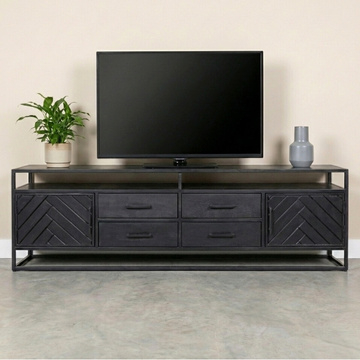 Tv meubel visgraat zwart 200 cm breed. Tv meubel visgraat zwart 200 cm breed.