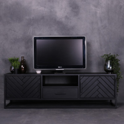 Tv meubel visgraat zwart 165 cm breed.