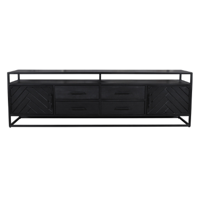 Tv meubel visgraat zwart 200 cm breed.