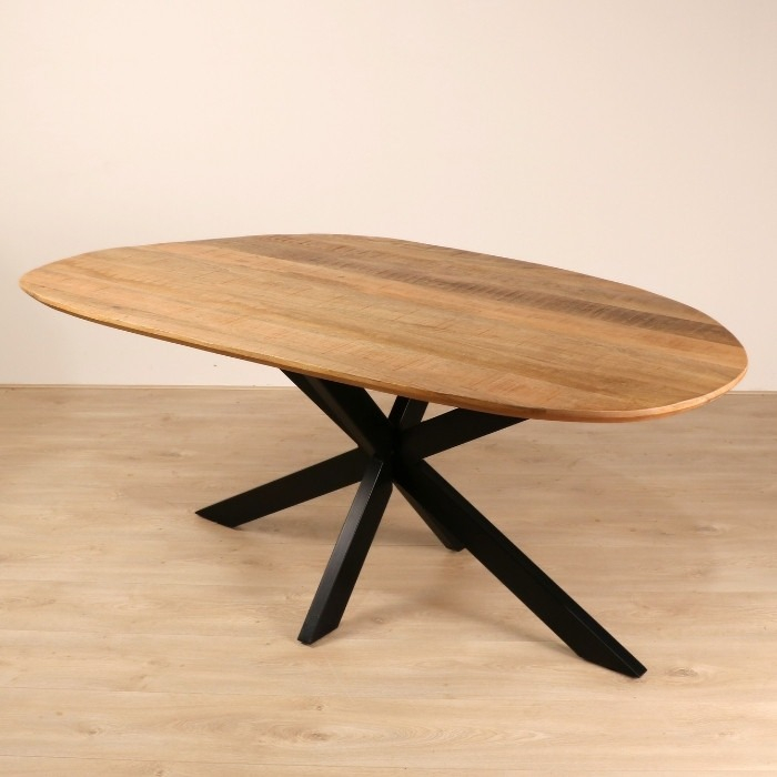 eettafel organisch 180 cm mangohout.