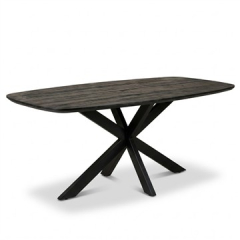 Eettafel Deens ovaal zwart 240 cm.